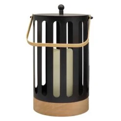 Found & Fable LED Metal & Wooden Lantern, Medium