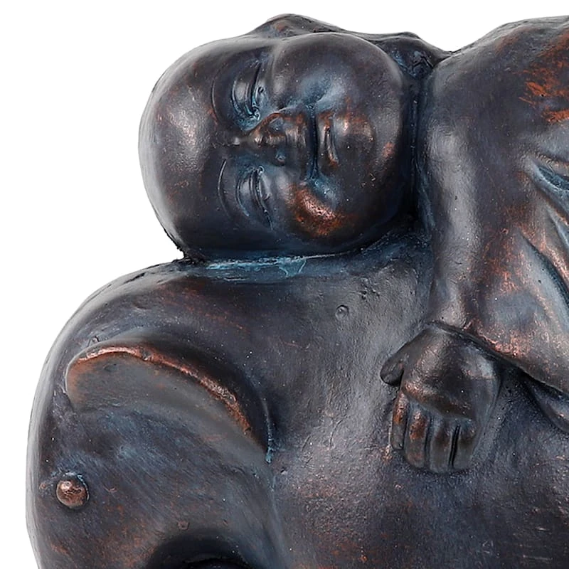 Found & Fable Monk On Elephant Garden Statue, 15" - Image 2