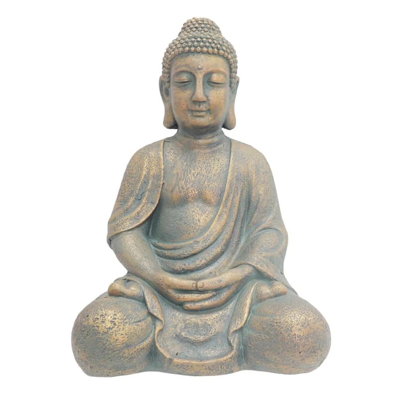 Found & Fable Outdoor Buddha Garden Statue, 17"