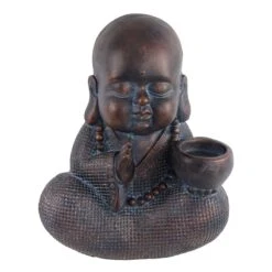 Found & Fable Outdoor Monk Bird Bath, 17"