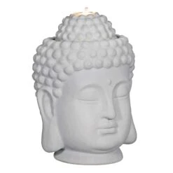 Found & Fable Pre-Lit White Buddha Garden Fountain