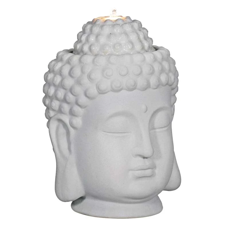 Found & Fable Pre-Lit White Buddha Garden Fountain
