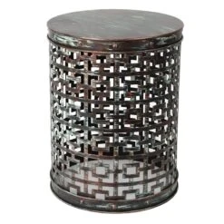Found & Fable Punched Metal Plant Stand, Medium