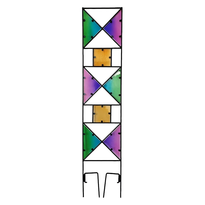 Geometric Glass Garden Stake, 40"