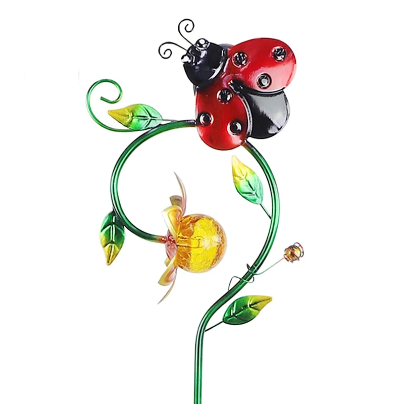 Glass Ladybug Solar Garden Stake, 36" - Image 2
