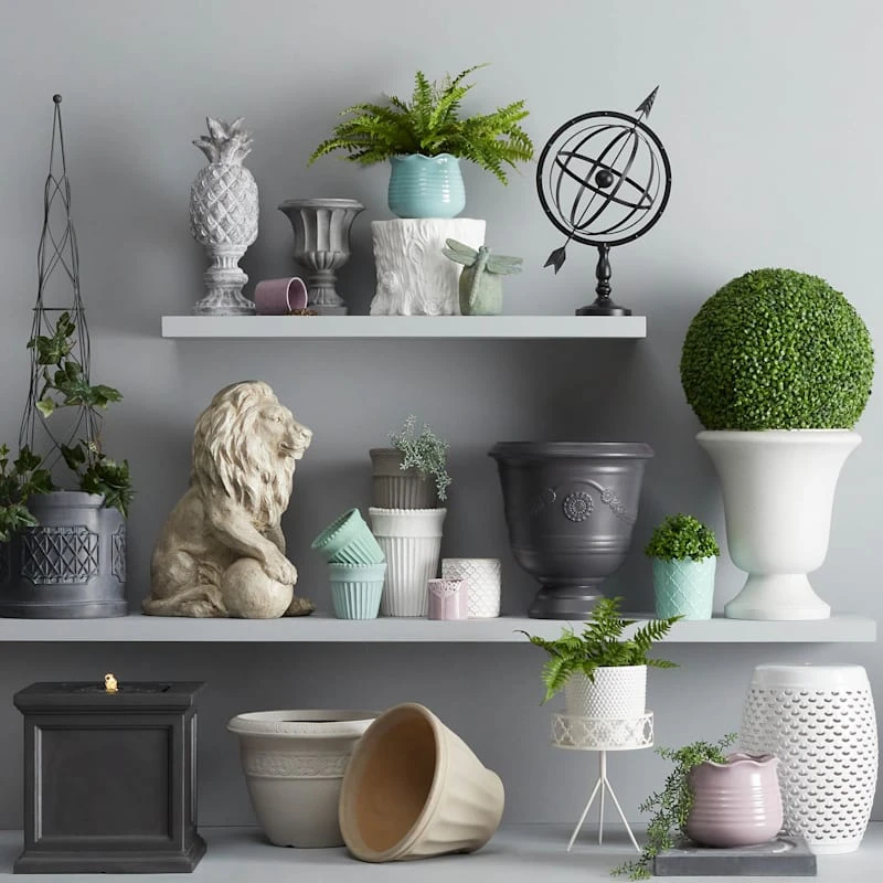 Grace Mitchell White Scalloped Ceramic Garden Stool, 18" - Image 3