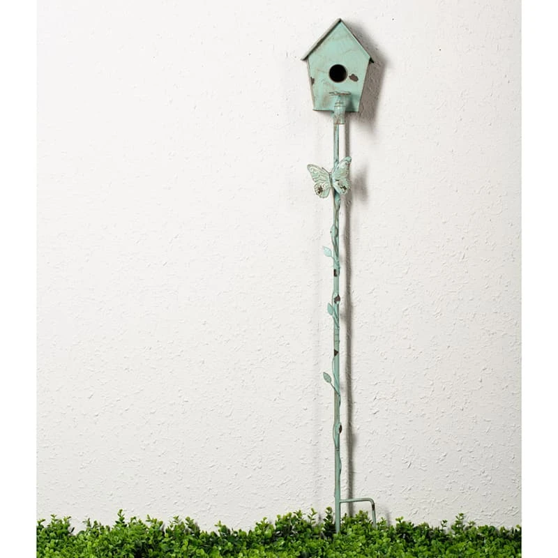 GREEN BIRD HOUSE STAKE - Image 2
