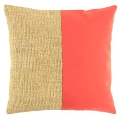 Hermosa Cayenne Pink Color Block Outdoor Throw Pillow, 18"