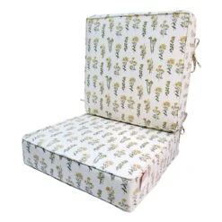 Honeybloom 2-Piece Floral Print Gusseted Outdoor Deep Seat Cushion Set