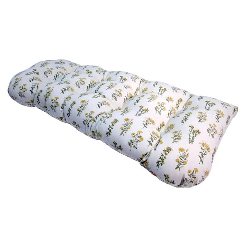 Honeybloom Floral Print Outdoor Wicker Settee Cushion