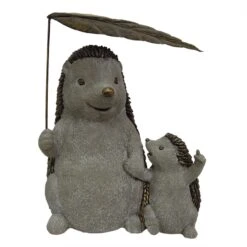 Honeybloom Outdoor Mom & Baby Hedgehog Figurine, 14.5"