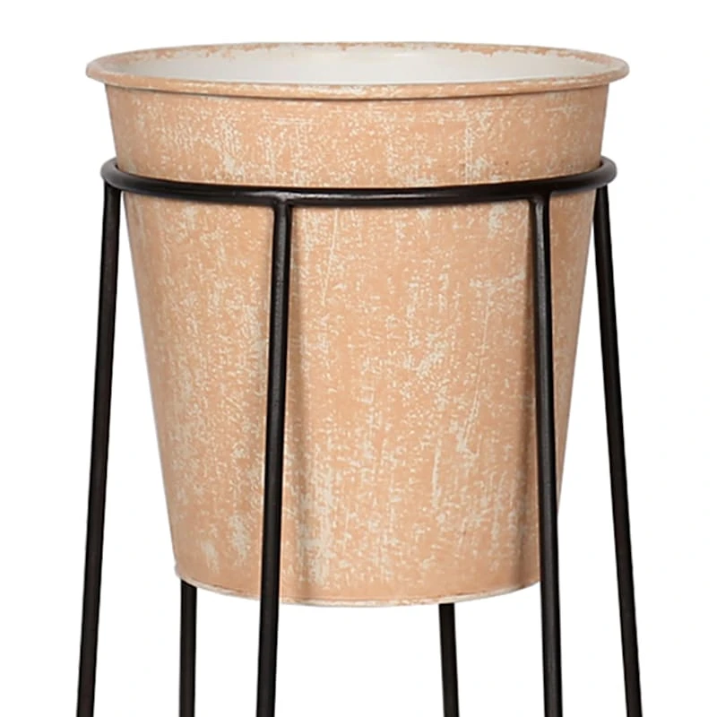 Honeybloom Peach Metal Plant Stand, 24" - Image 2