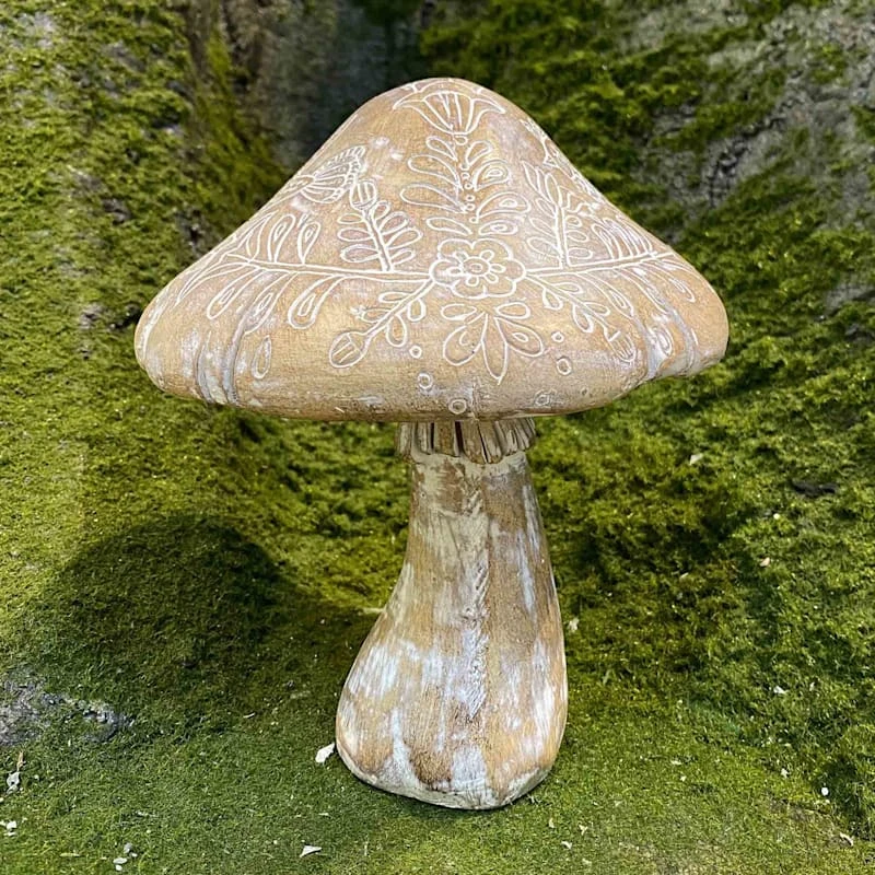 Honeybloom Rustic Mushroom Garden Statue, 8" - Image 3