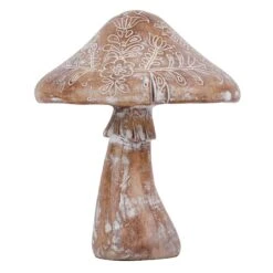 Honeybloom Rustic Mushroom Garden Statue, 8"