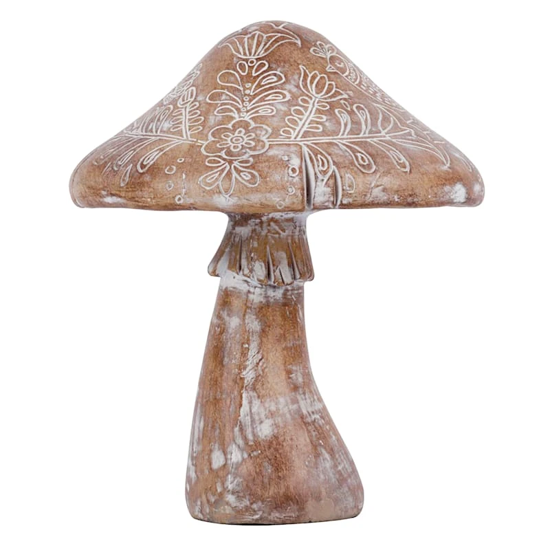 Honeybloom Rustic Mushroom Garden Statue, 8"