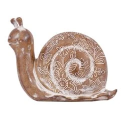 Honeybloom Rustic Snail Garden Statue, 10"