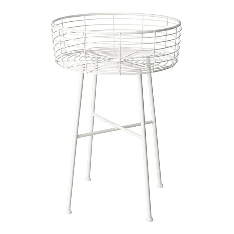 Honeybloom White Metal Wire Plant Stand, 24"