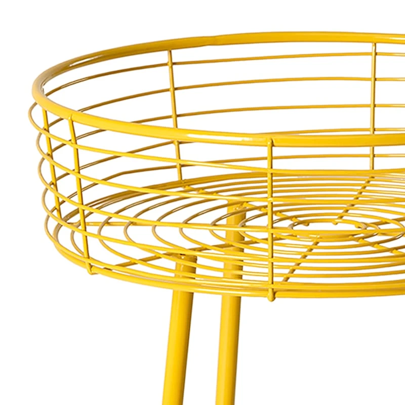 Honeybloom Yellow Metal Wire Plant Stand, 22" - Image 2
