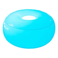 Inflatable LED Blue Ottoman, 23"