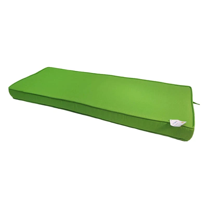Kiwi Green Canvas Gusseted Outdoor Bench Cushion