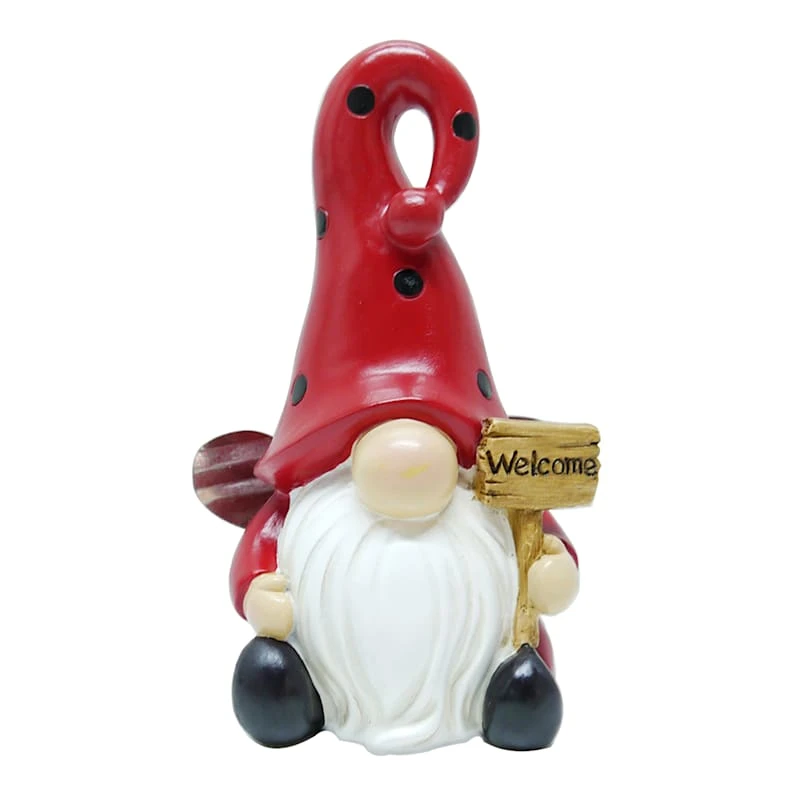 Ladybug Gnome Statue, 8"