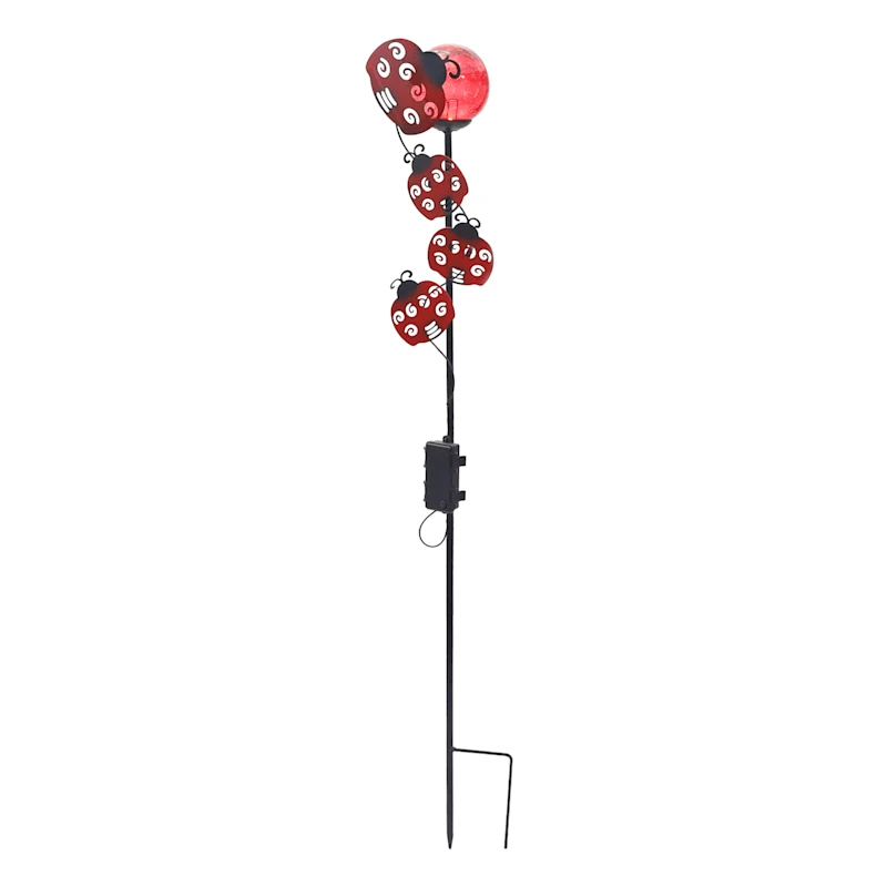 Ladybug LED Orb Garden Stake, 38"