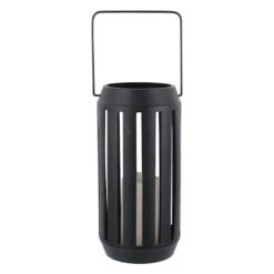 Laila Ali Black Metal Outdoor Lantern, 13"