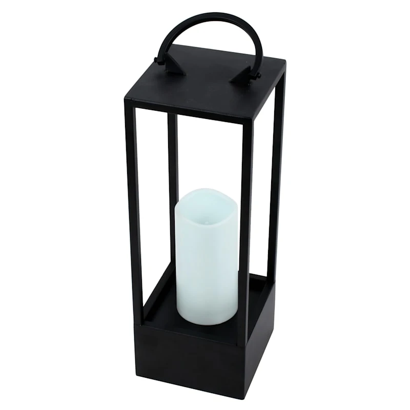 Laila Ali Black Metal Outdoor Lantern, 16" - Image 2