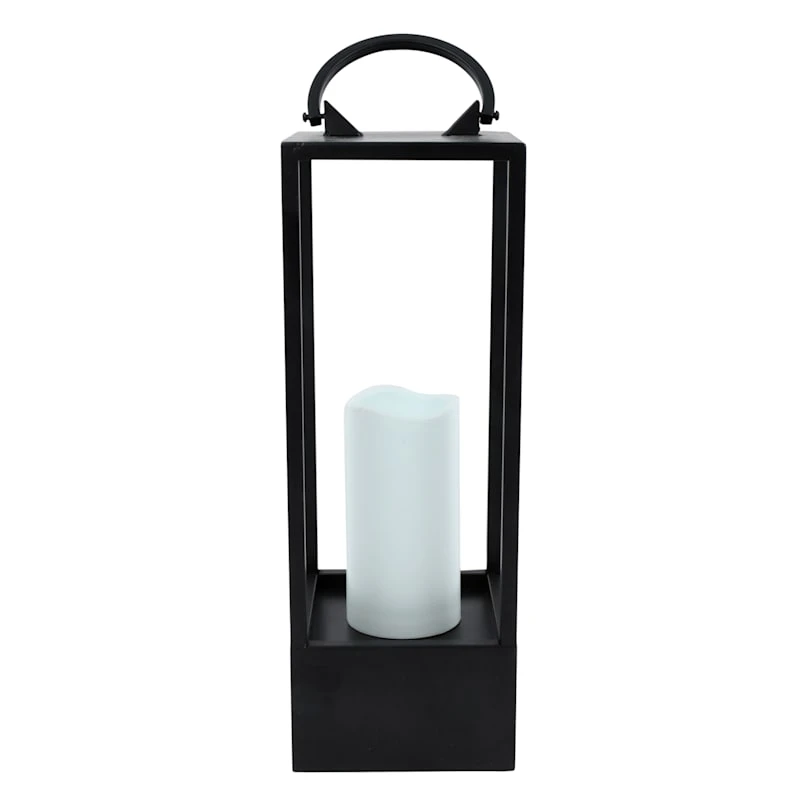 Laila Ali Black Metal Outdoor Lantern, 16"