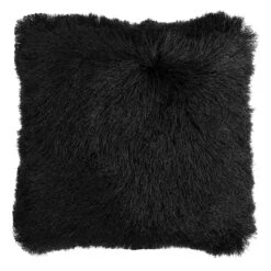 Laila Ali Black Shag Outdoor Throw Pillow, 16"