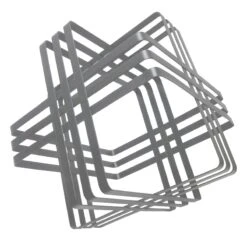 Laila Ali Silver Metal Wire Cube Decor, 9"