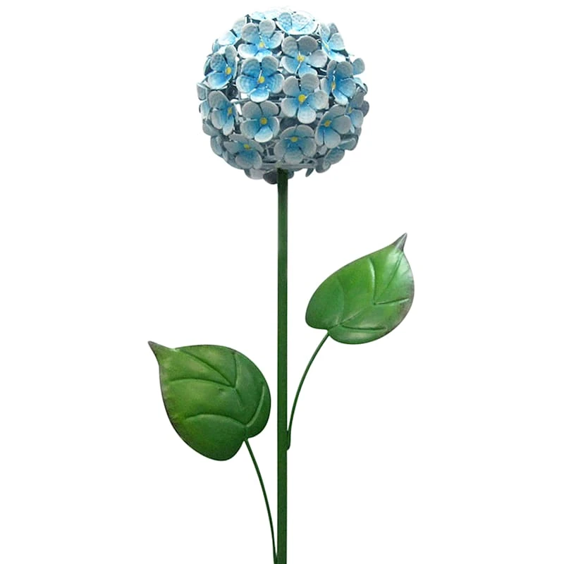 LED Blue Hydrangea Flower Ball Garden Stake, 41" - Image 2