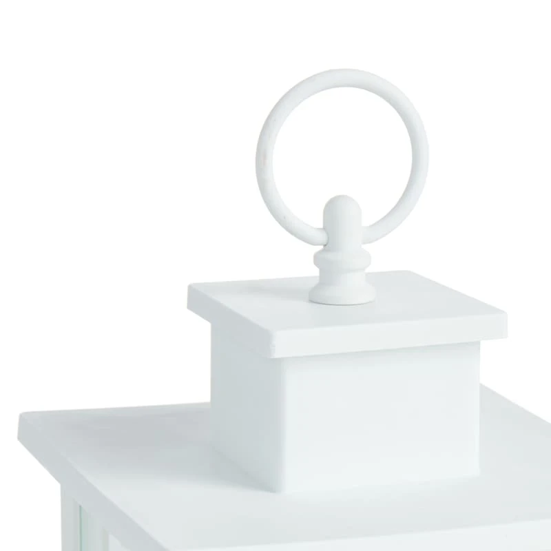 LED Candle Weatherproof White Lantern With Timer, 10" - Image 3