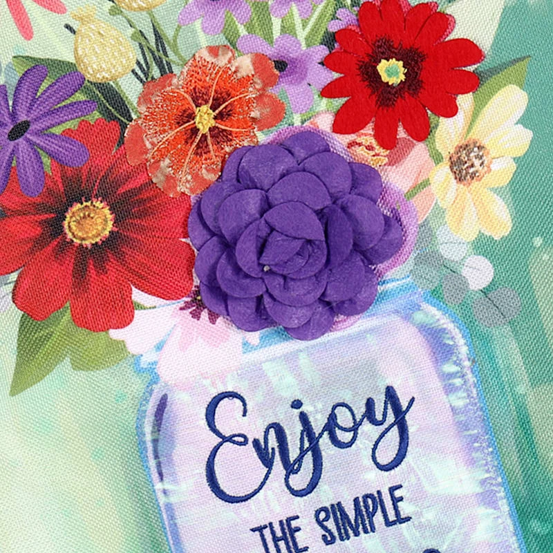 Mason Jar And Wildflowers Garden Flag - Image 2