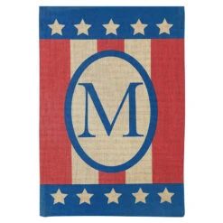 Medium Burlap Monogram Patriotic