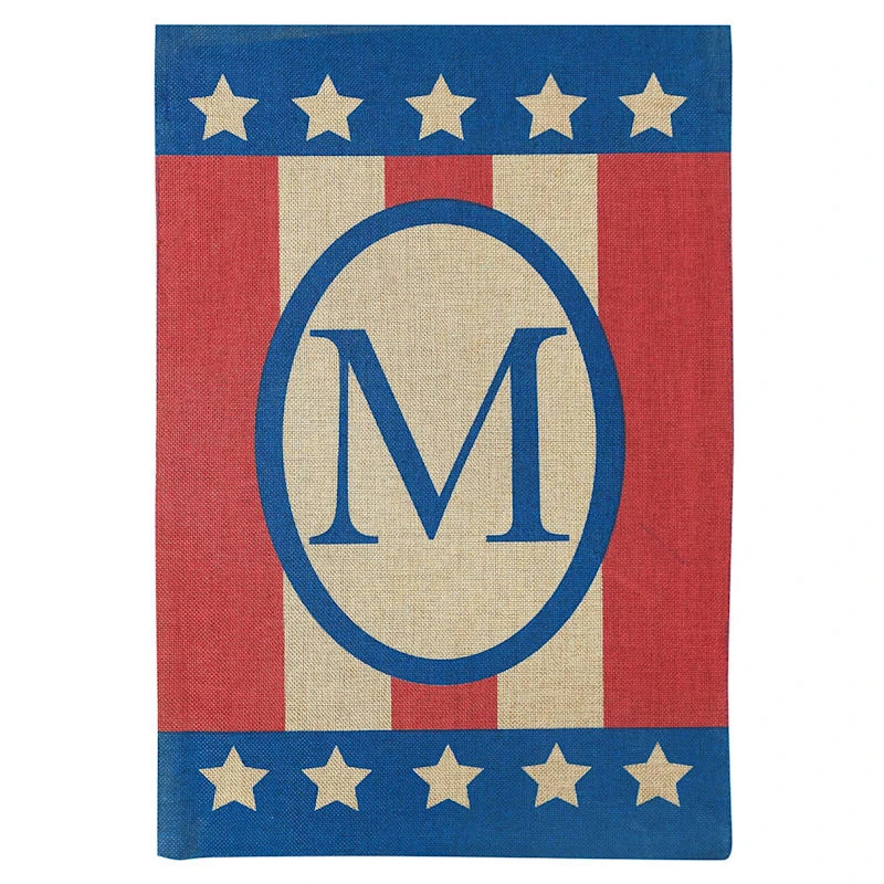 Medium Burlap Monogram Patriotic