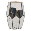 Mercury Glass Multi-Faceted Tabletop Lantern, 9.8"