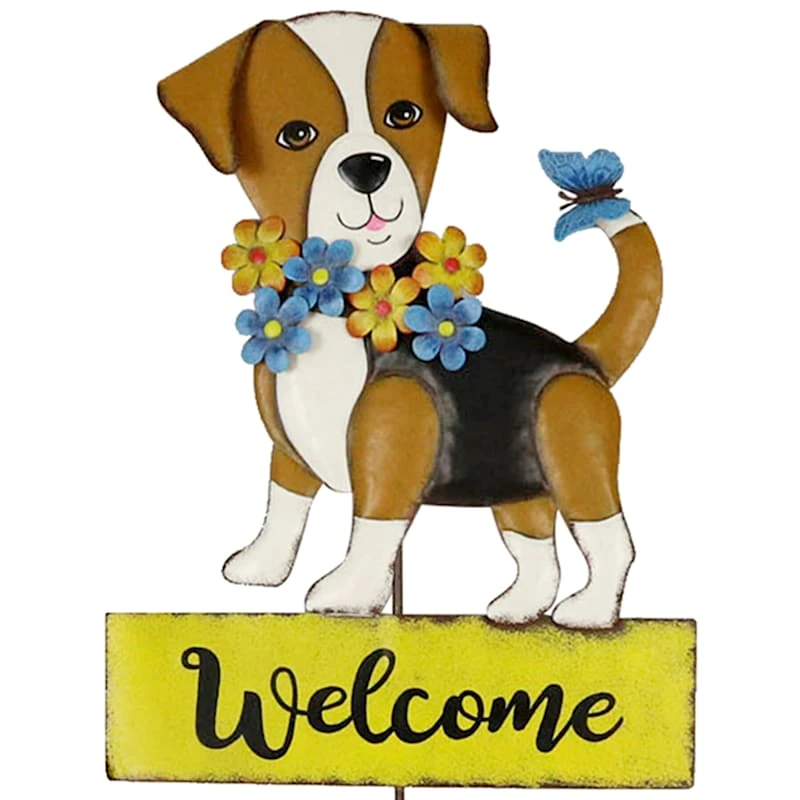 Metal Flower Wreath Dog Yard Stake, 36" - Image 2