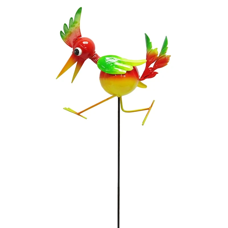 Metal Whimsy Bird Garden Stake, 32"