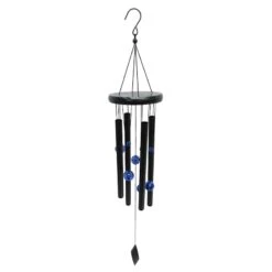 Metal Wood Blue Bead Wind Chime