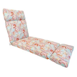 Multicolor Paisley Universal Outdoor Chaise Lounge Cushion