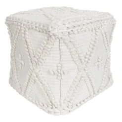 Natural Outdoor & Indoor Pouf, 17"