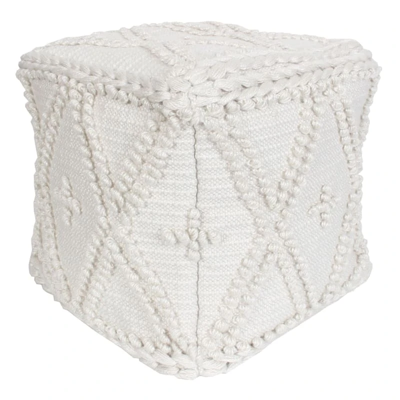 Natural Outdoor & Indoor Pouf, 17"
