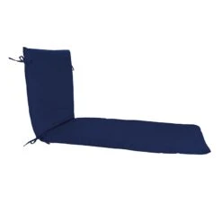 Navy Blue Canvas Basic Outdoor Chaise Lounge Cushion