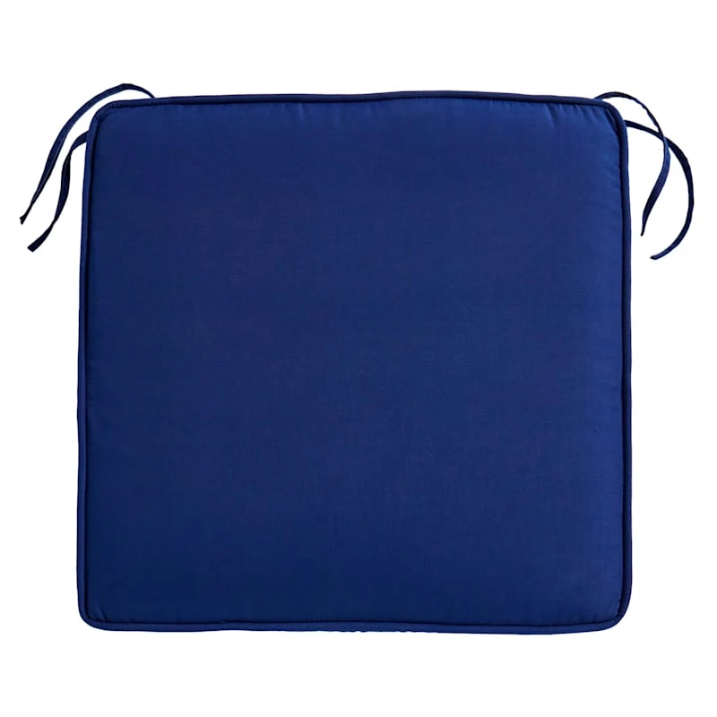 Navy Blue Canvas Gusseted Outdoor Deep Seat Cushion