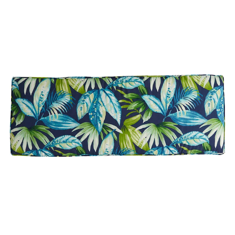 Navy Blue Seneca Gusseted Outdoor Bench Cushion