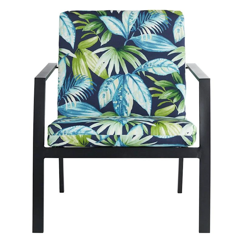 Navy Blue Seneca Outdoor Hinged Seat Cushion - Image 2