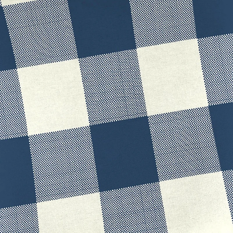 Navy Buffalo Plaid Oversized Outdoor Throw Pillow, 20" - Image 2