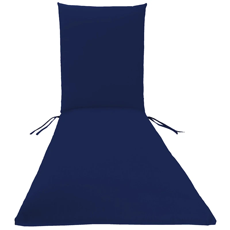 Navy Canvas Outdoor Basic Chaise Lounge Cushion - Image 2