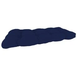 Navy Canvas Outdoor Wicker Settee Cushion